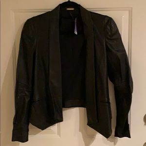 New Rebecca Minkoff leather blazer jacket black XS